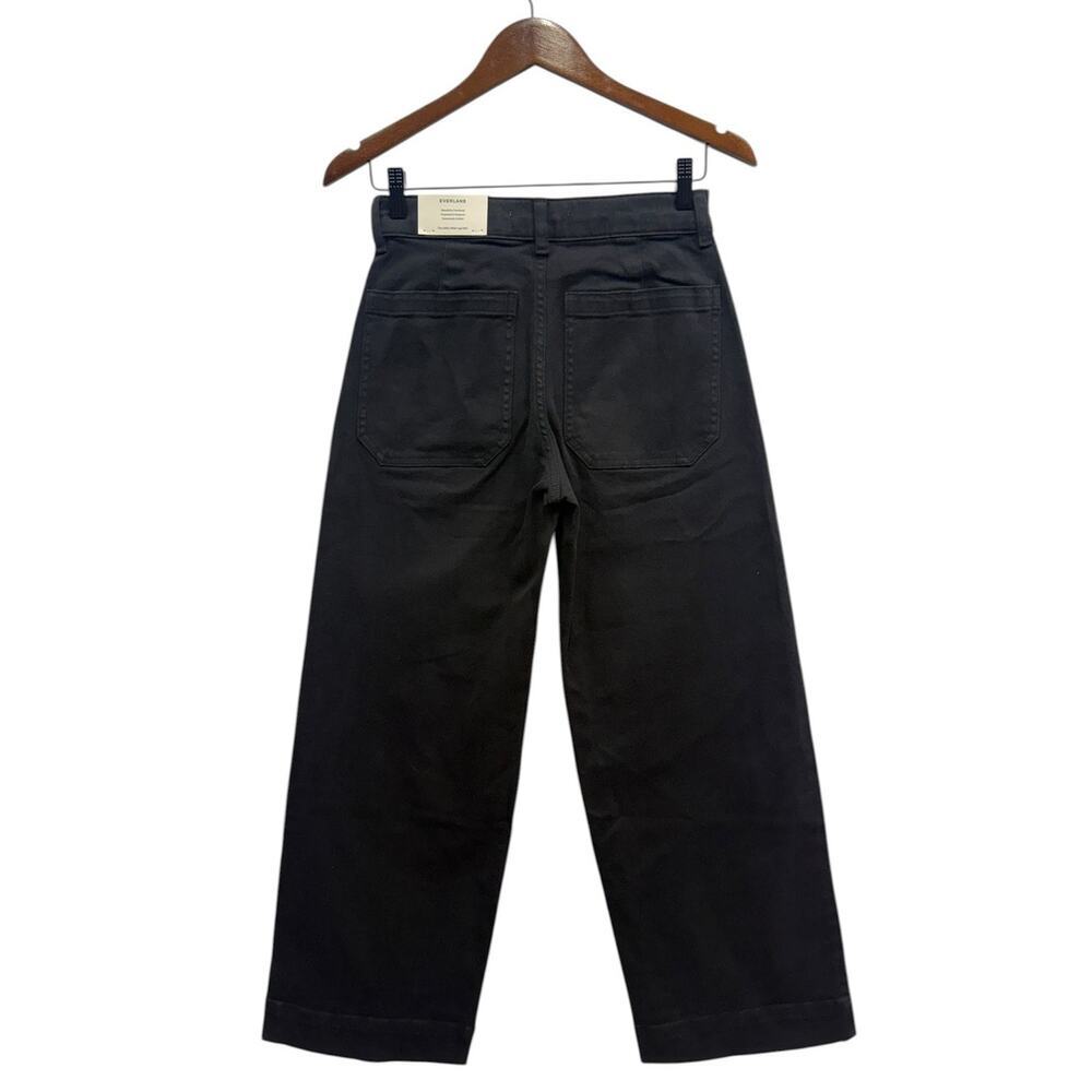 Everlane The Organic Cotton Twill Wide Leg Pants Black size 00 NWT - Picture 5 of 6